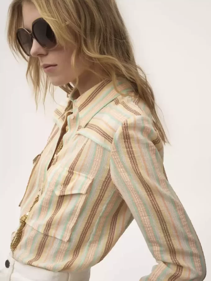 Fitted shirt in crêpon cotton