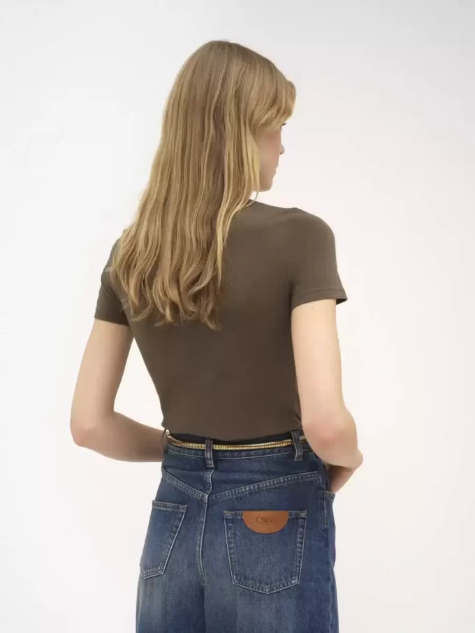 Fitted T-shirt in cotton jersey