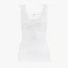 Fitted tank top in cotton jersey & guipure Fitted tank top in cotton jersey & guipure