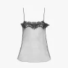 Fitted tank top in embroidered lace Fitted tank top in embroidered lace