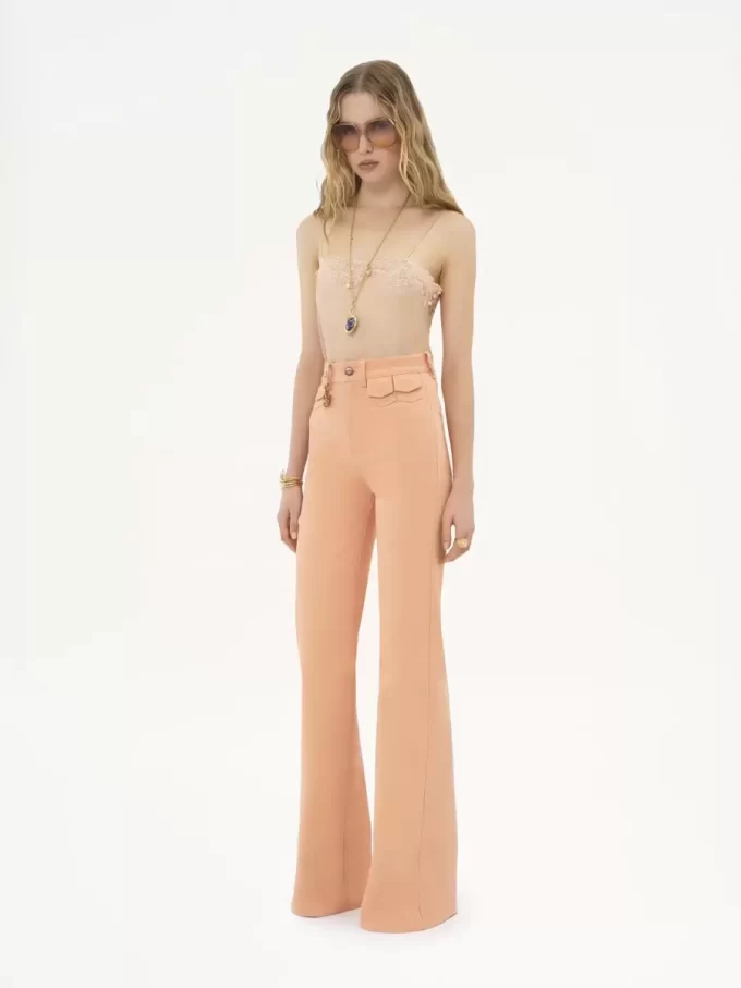 Fitted tank top in embroidered lace Fitted tank top in embroidered lace