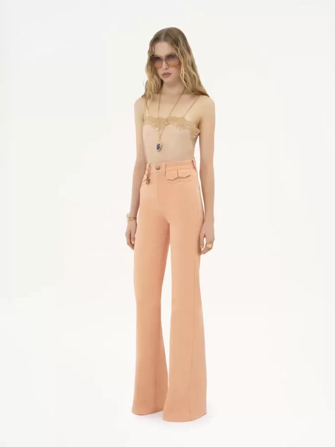 Fitted tank top in embroidered lace Fitted tank top in embroidered lace