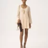Flared mini dress in silk georgette Flared mini dress in silk georgette