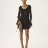 Flared mini dress in silk mousseline Flared mini dress in silk mousseline