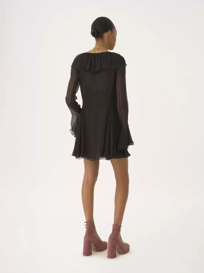 Flared mini dress in silk mousseline Flared mini dress in silk mousseline