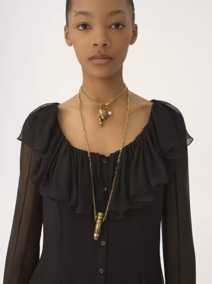 Flared mini dress in silk mousseline Flared mini dress in silk mousseline