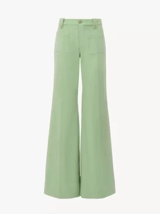 Flared pants in cotton canvas Flared pants in cotton canvas