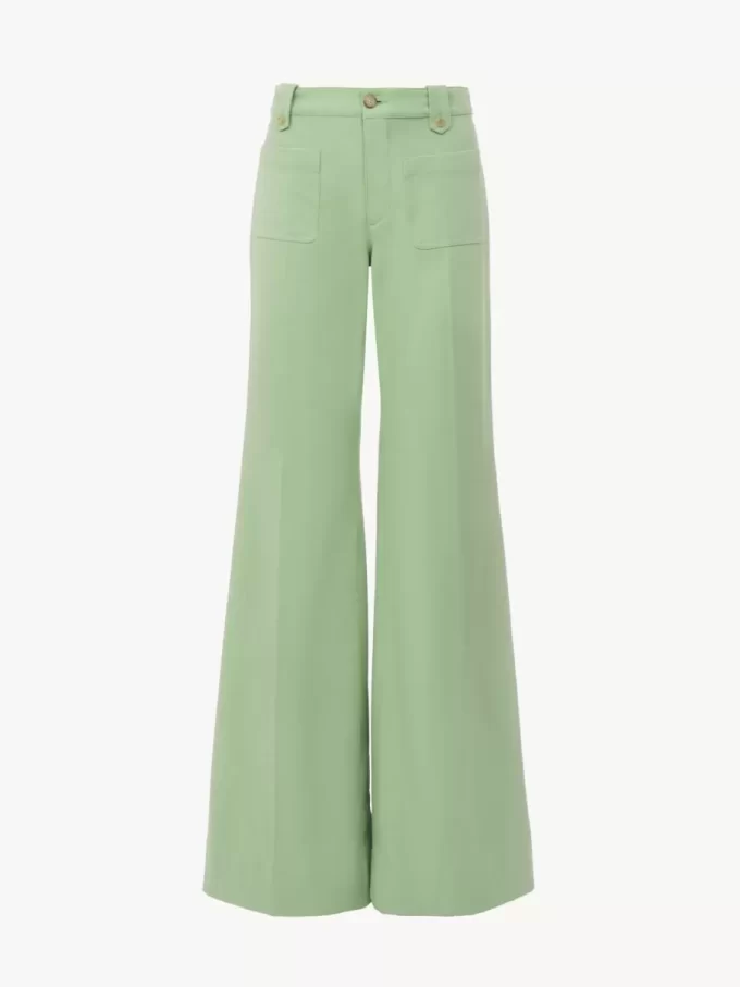 Flared pants in cotton canvas Flared pants in cotton canvas