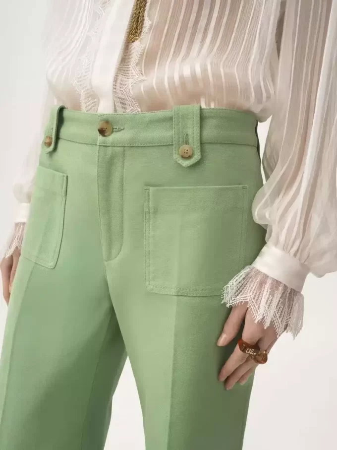 Flared pants in cotton canvas Flared pants in cotton canvas