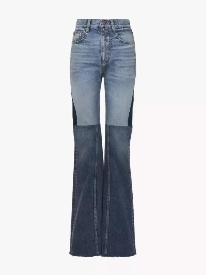 Flared patchwork jeans in denim Flared patchwork jeans in denim