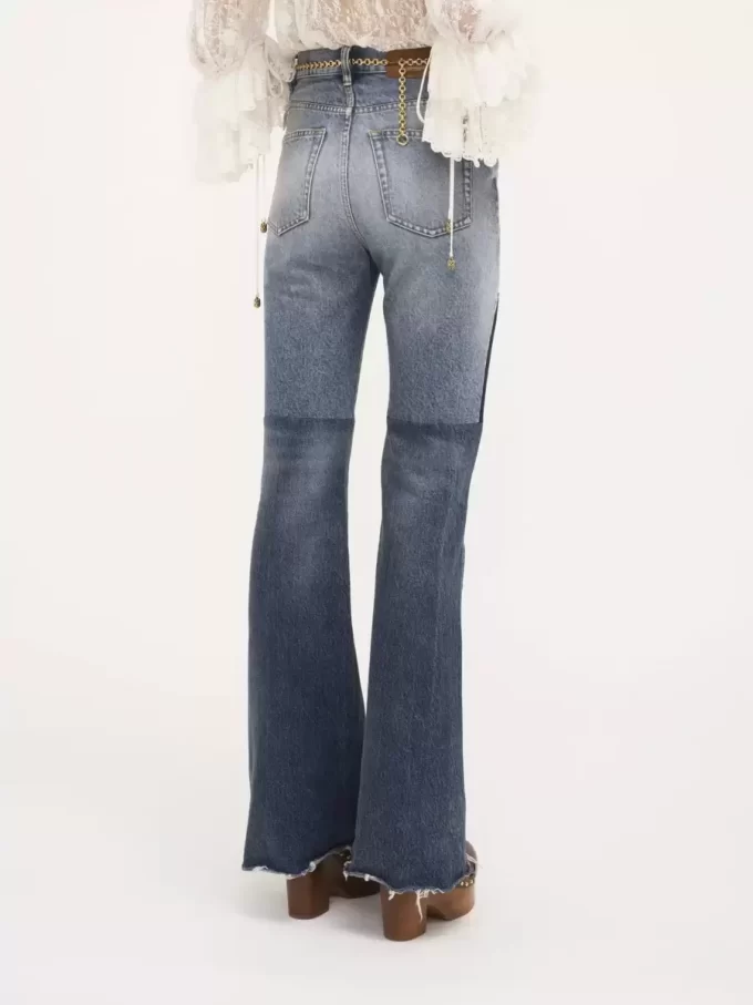 Flared patchwork jeans in denim Flared patchwork jeans in denim