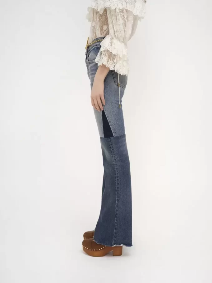 Flared patchwork jeans in denim Flared patchwork jeans in denim