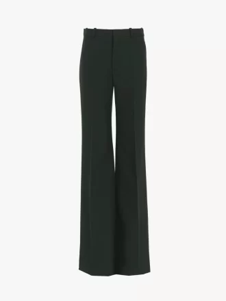 Flared tailored pants in wool crêpe
