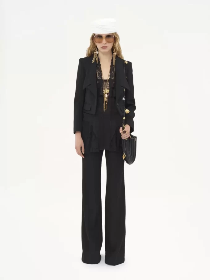 Flared tailored pants in wool gabardine Flared tailored pants in wool gabardine