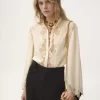 Fluid blouse in silk georgette & lace Fluid blouse in silk georgette & lace