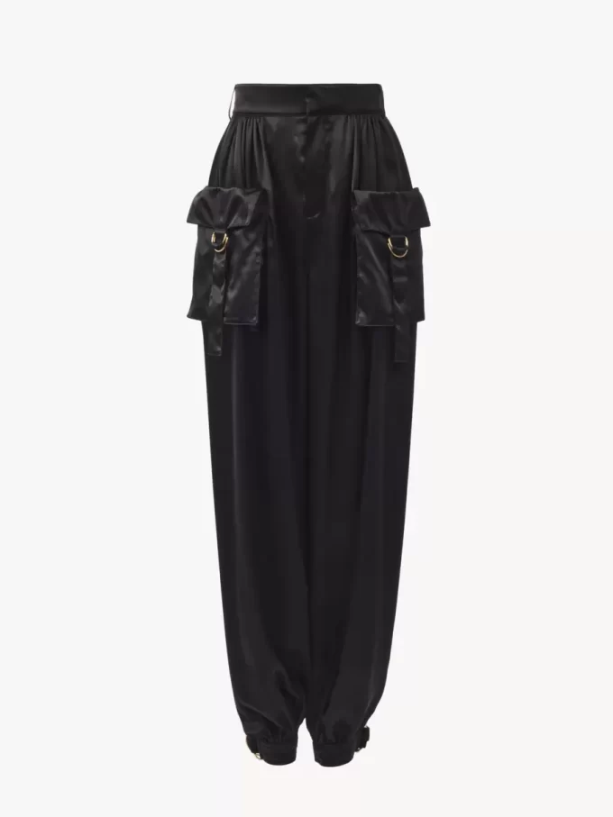 Fluid cargo pants in silk satin Fluid cargo pants in silk satin