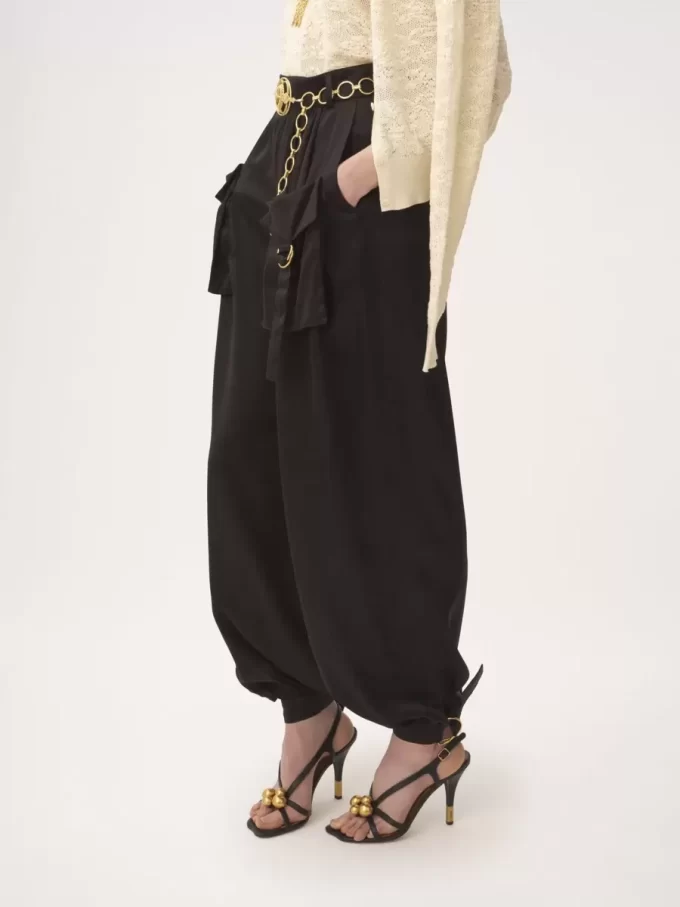Fluid cargo pants in silk satin Fluid cargo pants in silk satin
