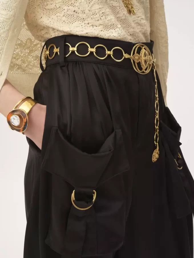 Fluid cargo pants in silk satin Fluid cargo pants in silk satin