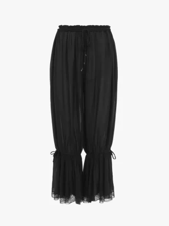 Fluid cropped pants in silk charmeuse & lace Fluid cropped pants in silk charmeuse & lace