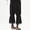 Fluid cropped pants in silk charmeuse & lace Fluid cropped pants in silk charmeuse & lace