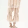Fluid cropped pants in washed silk pongé & lace Fluid cropped pants in washed silk pongé & lace