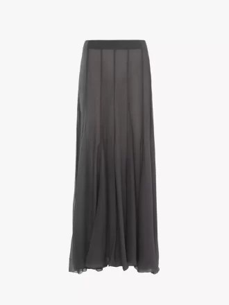 Fluid maxi skirt in silk mousseline