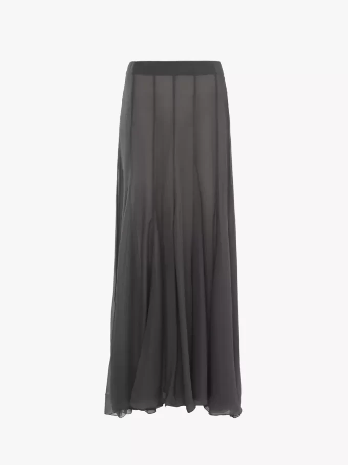 Fluid maxi skirt in silk mousseline Fluid maxi skirt in silk mousseline