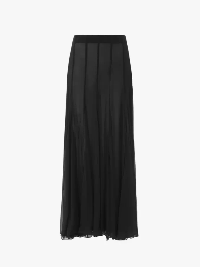 Fluid maxi skirt in silk mousseline Fluid maxi skirt in silk mousseline