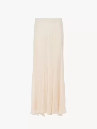 Fluid maxi skirt in silk mousseline