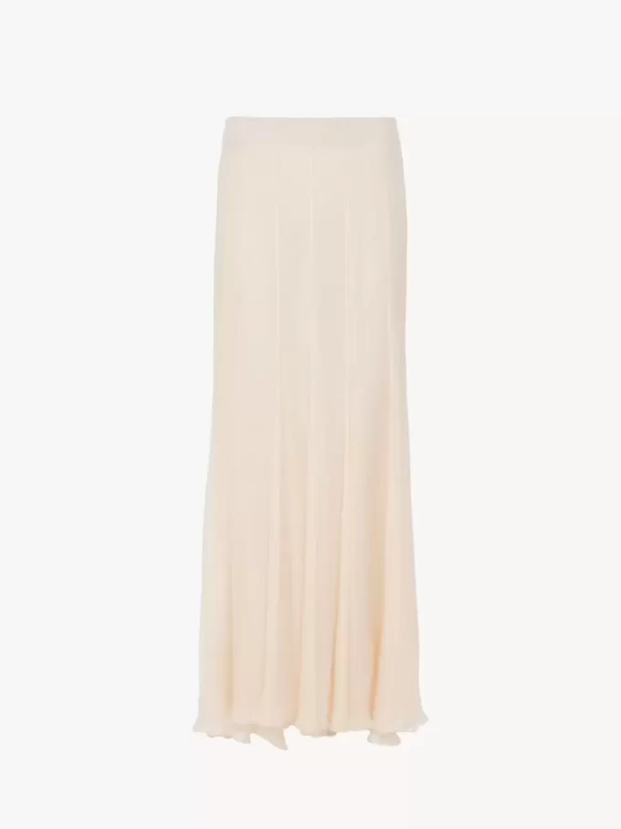 Fluid maxi skirt in silk mousseline Fluid maxi skirt in silk mousseline