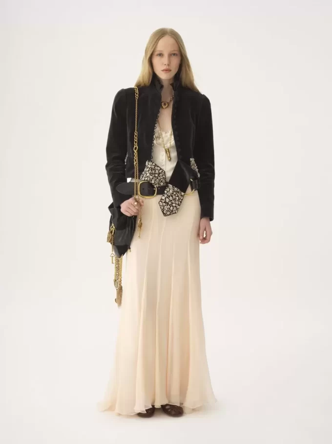 Fluid maxi skirt in silk mousseline Fluid maxi skirt in silk mousseline