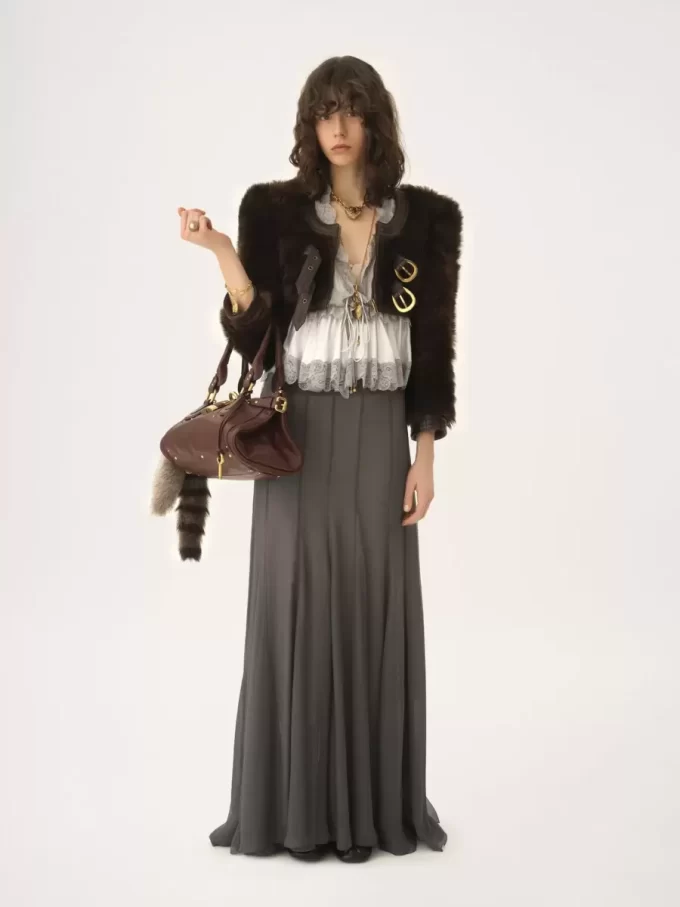 Fluid maxi skirt in silk mousseline Fluid maxi skirt in silk mousseline