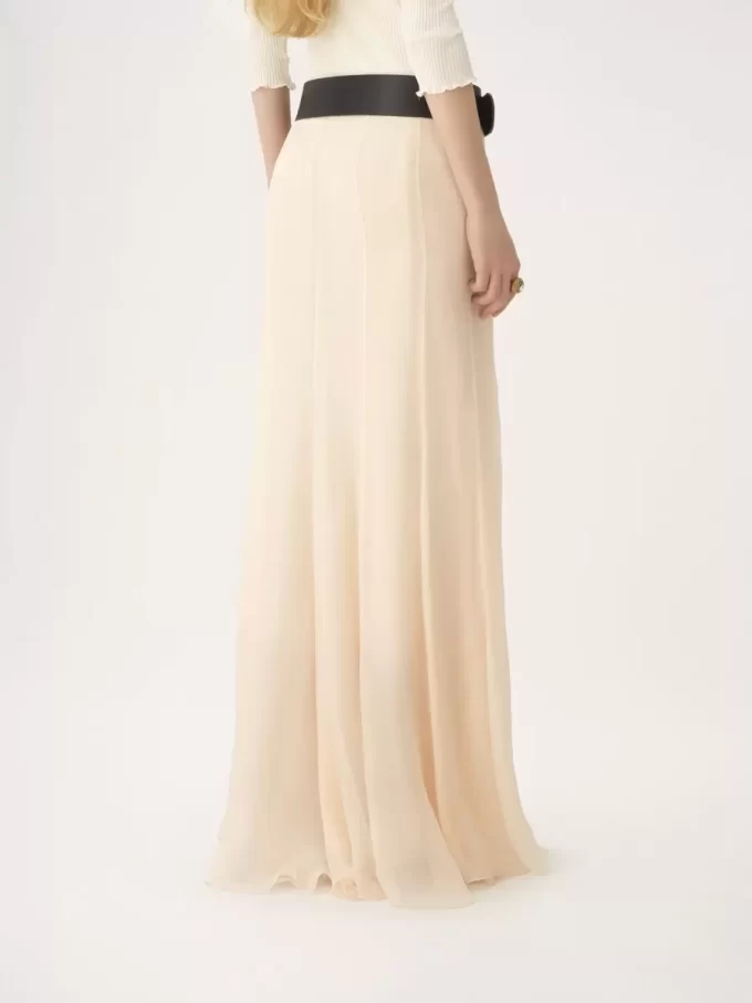 Fluid maxi skirt in silk mousseline Fluid maxi skirt in silk mousseline