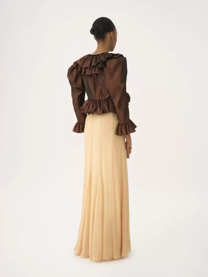 Fluid maxi skirt in silk mousseline Fluid maxi skirt in silk mousseline