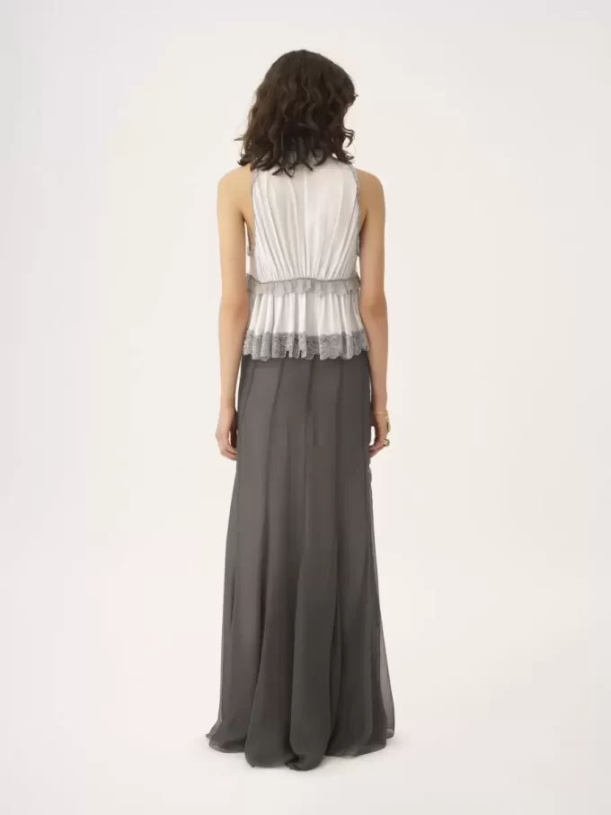 Fluid maxi skirt in silk mousseline Fluid maxi skirt in silk mousseline