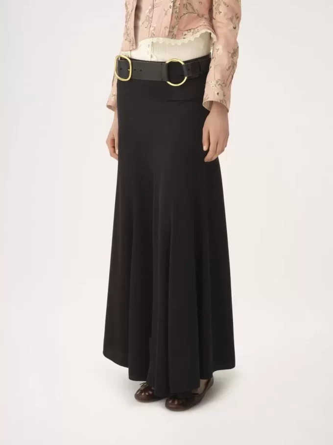Fluid maxi skirt in washed silk satin Fluid maxi skirt in washed silk satin
