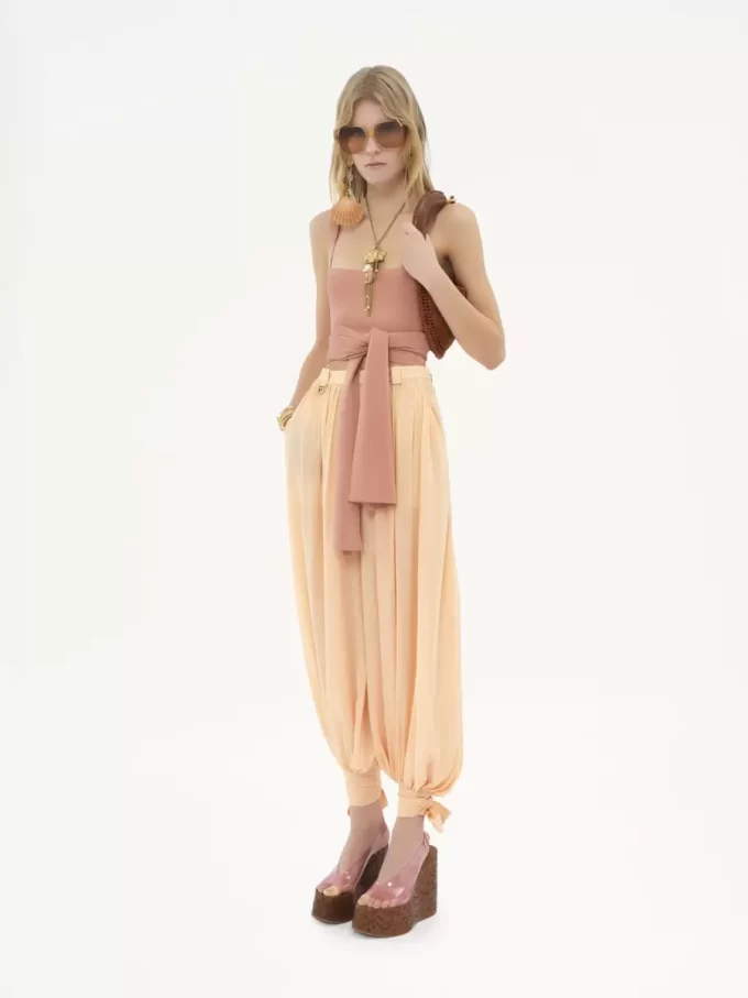 Fluid pleated pants in silk charmeuse Fluid pleated pants in silk charmeuse