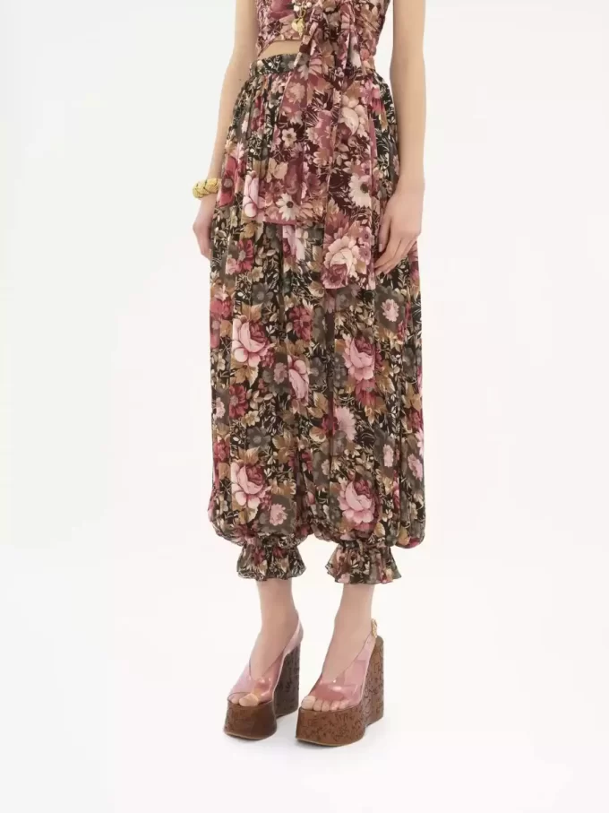 Fluid pleated pants in silk charmeuse Fluid pleated pants in silk charmeuse