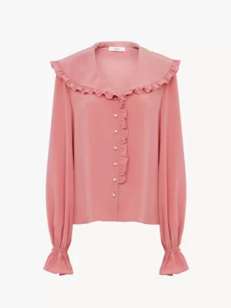 Fluid ruffle blouse in crêpe de chine Fluid ruffle blouse in crêpe de chine