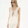 Fluid tank top in silk charmeuse & lace Fluid tank top in silk charmeuse & lace