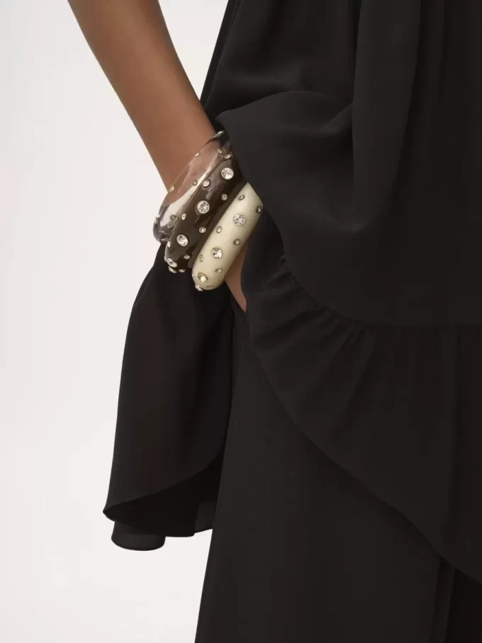 Fluid wide-leg pants in crêpe de chine Fluid wide-leg pants in crêpe de chine