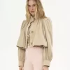 Gathered boule jacket in cotton gabardine Gathered boule jacket in cotton gabardine