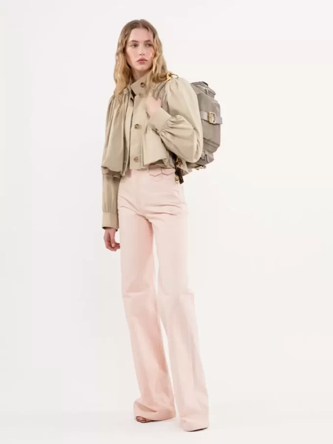 Gathered boule jacket in cotton gabardine Gathered boule jacket in cotton gabardine