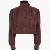 Gathered boule jacket in leather Gathered boule jacket in leather