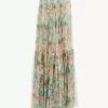 Gathered maxi skirt in silk mousseline Gathered maxi skirt in silk mousseline