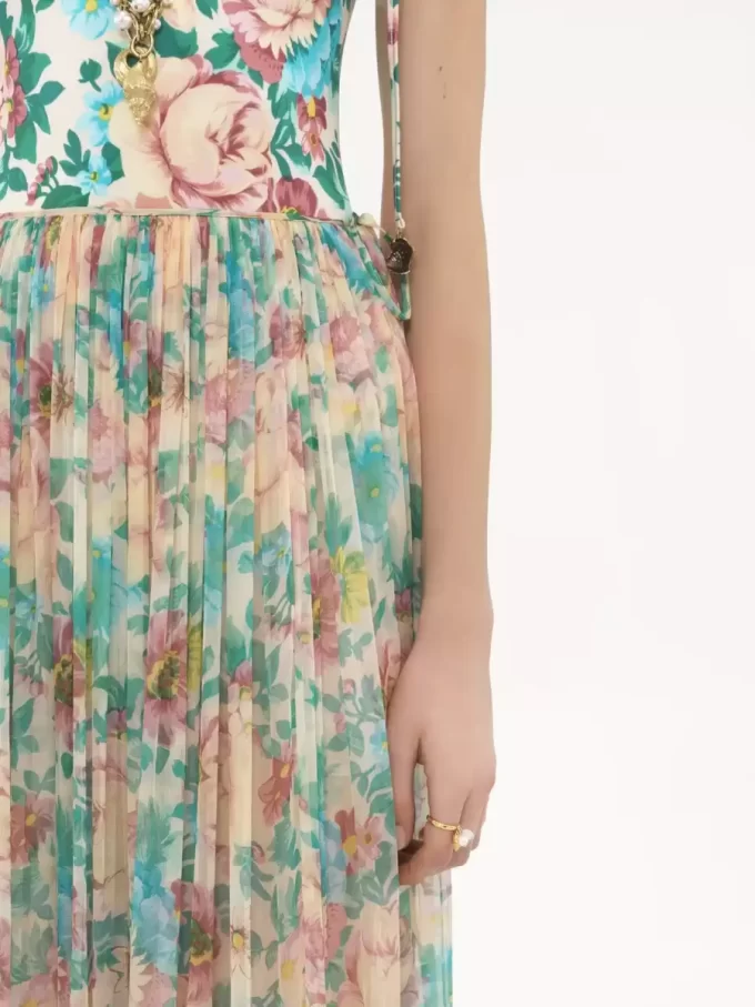 Gathered maxi skirt in silk mousseline Gathered maxi skirt in silk mousseline