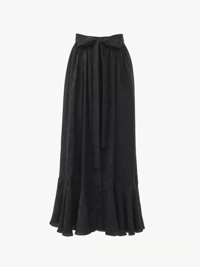 Gathered midi skirt in silk jacquard Gathered midi skirt in silk jacquard