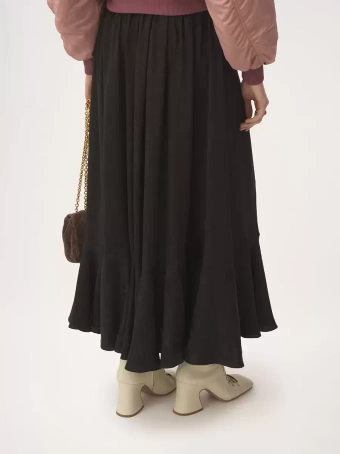 Gathered midi skirt in silk jacquard Gathered midi skirt in silk jacquard