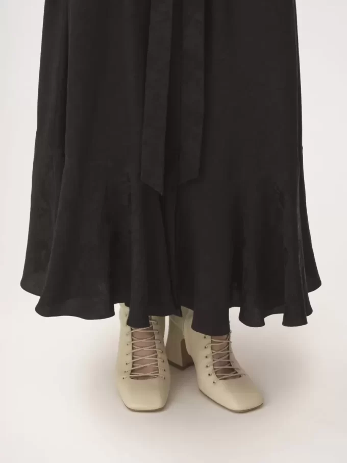 Gathered midi skirt in silk jacquard Gathered midi skirt in silk jacquard