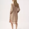Gathered tunic dress in cotton voile Gathered tunic dress in cotton voile